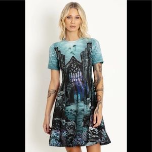 BLACKMILK Atlantian Gothic Longline Evil TEE DRESS! Ocean Cathedral Ruins Comfy